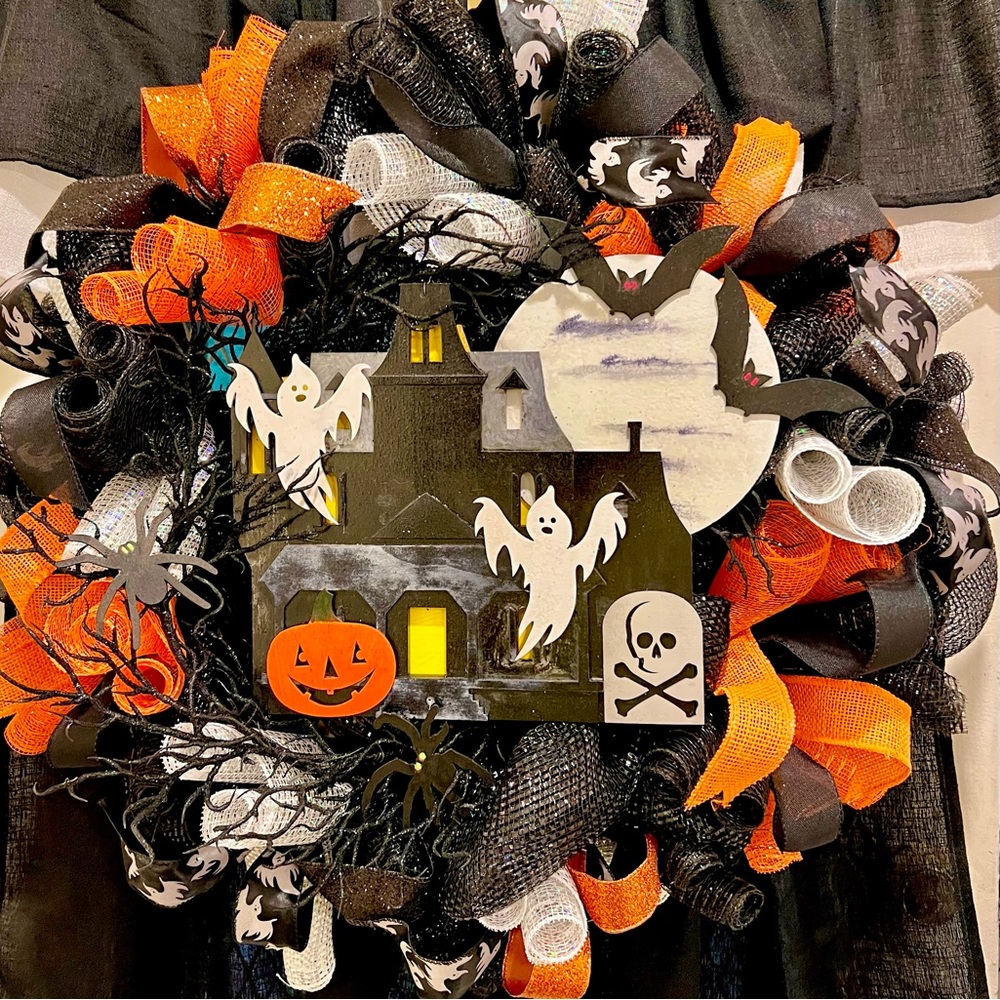 Haunted House Wreath